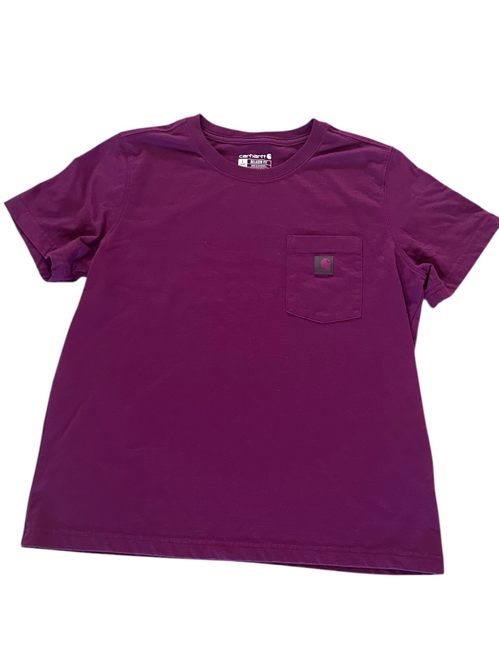 CARHARTT cotton blend plum relaxed fit t-shirt size Large (12-14)